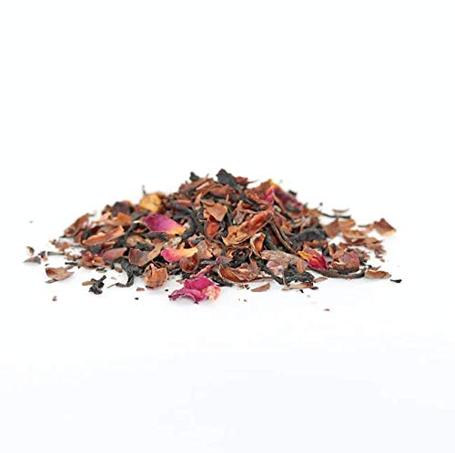 JusTea Purple Chocolate Loose Leaf Tea, 3.5oz Tin with Spoon, Low Caffeine, Fair Trade, Non-GMO