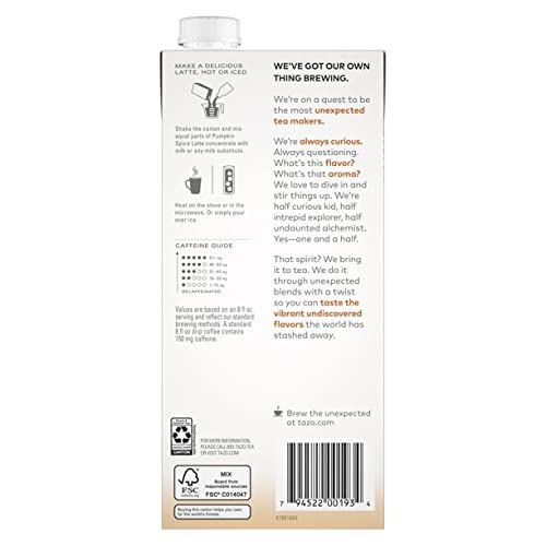 Tazo Latte Chai Pumpkin Spice, 32 Oz Box, Pack Of 2