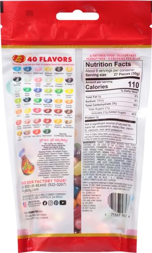 Jelly Belly 40 Assorted Jelly Beans, Resealable 9.8 Ounce Pouch Bag - 40 Assorted Flavors - Kosher, Fat Free Candy