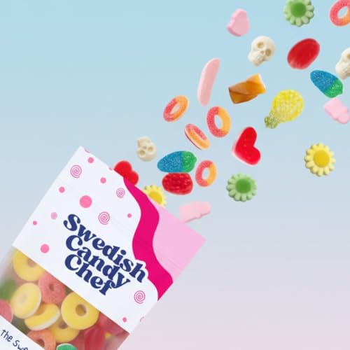 Sweet Swedish Candy Mix Sweet Gummy Candy Bubs - Chewy and Foamy - Hand Packed in Sweden - Swedish Candy Chef - .5LB