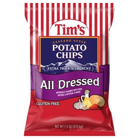 All Dressed Cascade Style Potato Chips 7.5 oz. (Pack of 4)