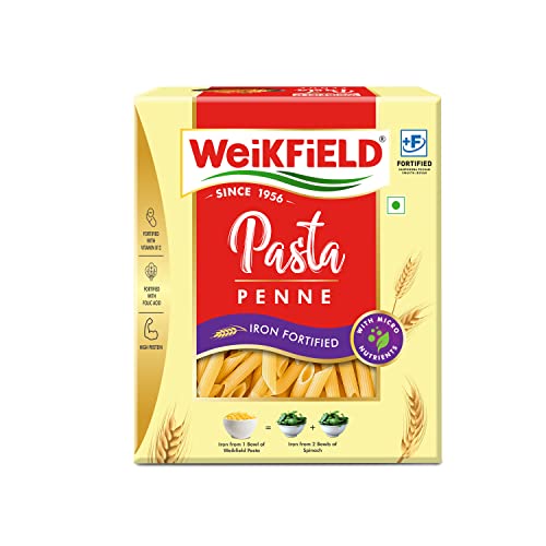 Weikfield Penne Pasta | Made With Durum Wheat Semolina | Iron Fortified | With Micro Nutrients | High Protein | 400g / 500g (Wei