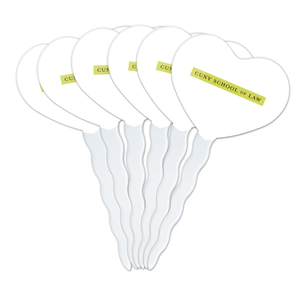 GRAPHICS & MORE Cupcake Picks Set of 6 - Acrylic Decoration Toppers - CUNY School of Law Heart Design