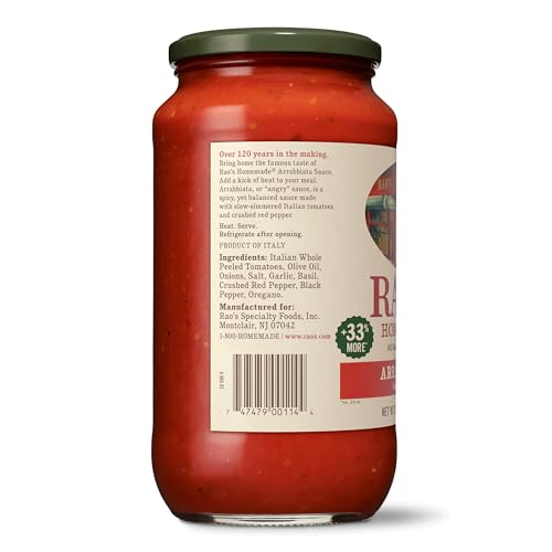 Raos Homemade All Natural Arrabbiata Sauce, 32 Ounce (Pack of 6)