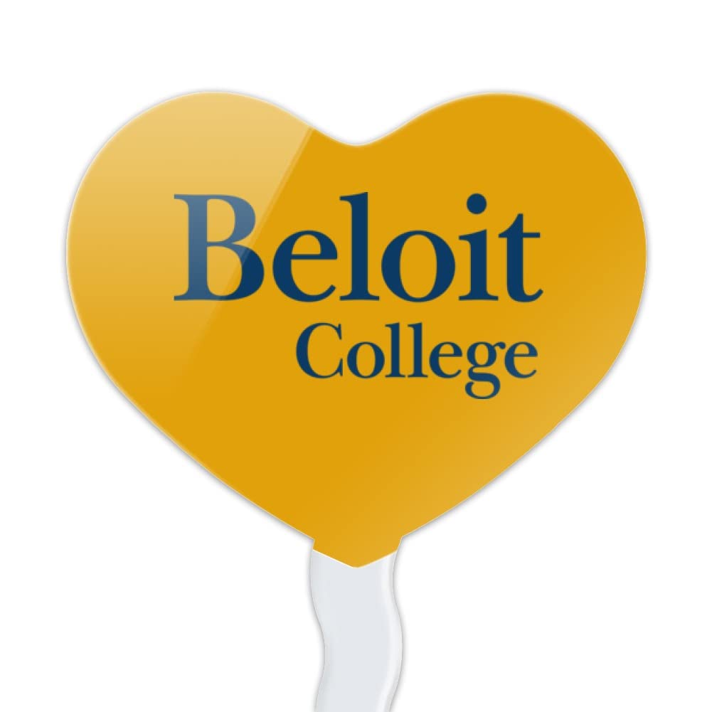 GRAPHICS & MORE Heart Cupcake Picks Set of 6, Acrylic, Beloit College, Model CUPT.HRT.ACR.6PK.CLCBLI500B