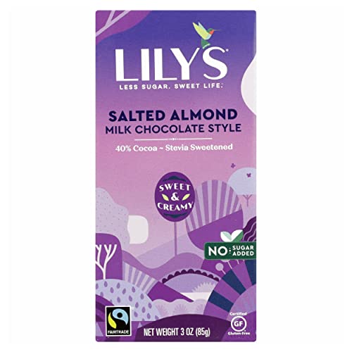 Lilys Sweets, Salted Almond Milk Chocolate Bar, 3 Oz