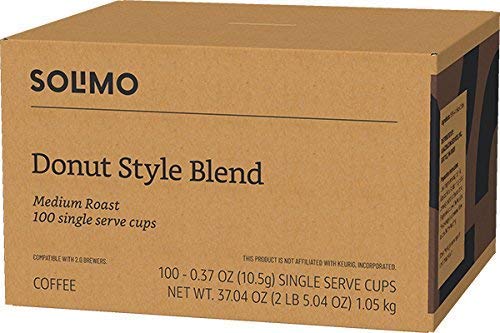 Solimo Donut Style Coffee Single Serve Cups, 100 Count, Pack of 1