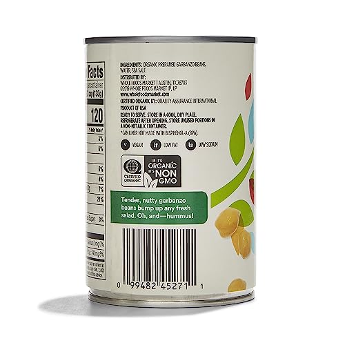 365 by Whole Foods Market, Organic Garbanzo Beans, 15.5 Ounce