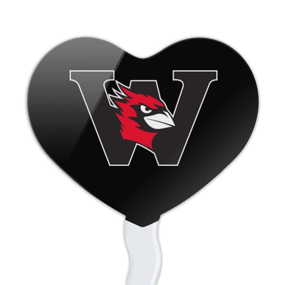 GRAPHICS & MORE Heart Love Cupcake Picks Set of 6, Acrylic, Wesleyan University