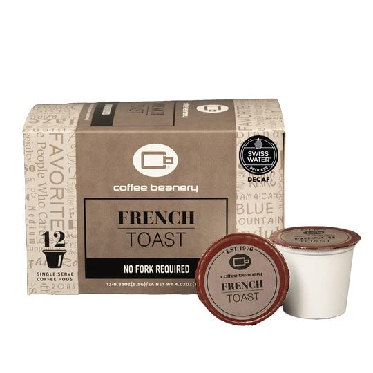 Coffee Beanery French Toast Decaf Coffee Pods, 12ct Medium Roast, 1 Count (Pack of 12)