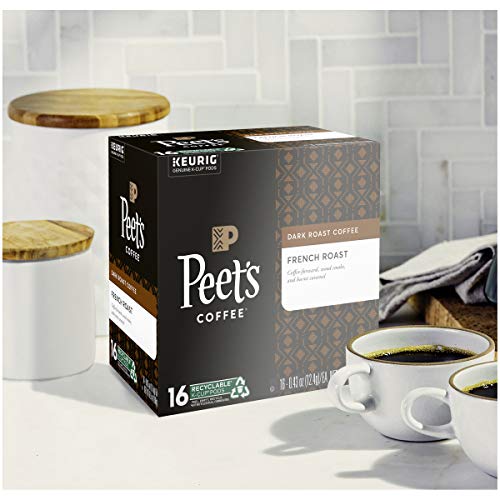 Peet'S Coffee French Roast, Dark Roast, 16 Count Single Serve K-Cup Coffee Pods For Keurig Coffee Maker
