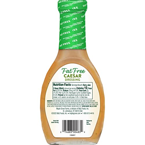 Maple Grove Farms Fat Free Salad Dressing, Caesar, 8 Ounce (Pack Of 12)