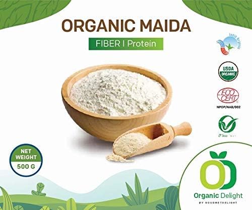 Organic Delight Maida (2Kg) 100% Natural - Usda Certified - All Purpose Flour For Baking And Cooking Like Breads, Biscuits, Cake