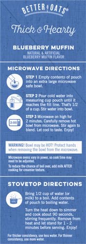 Better Oats Blueberry Muffin Instant Oats, 15.1oz Box (Pack of 3) - Delicious, Nutritious Breakfast Option
