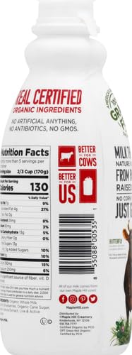 Maple Hill Creamery, 100% Grass Fed Organic Kefir, Strawberry, 32 oz