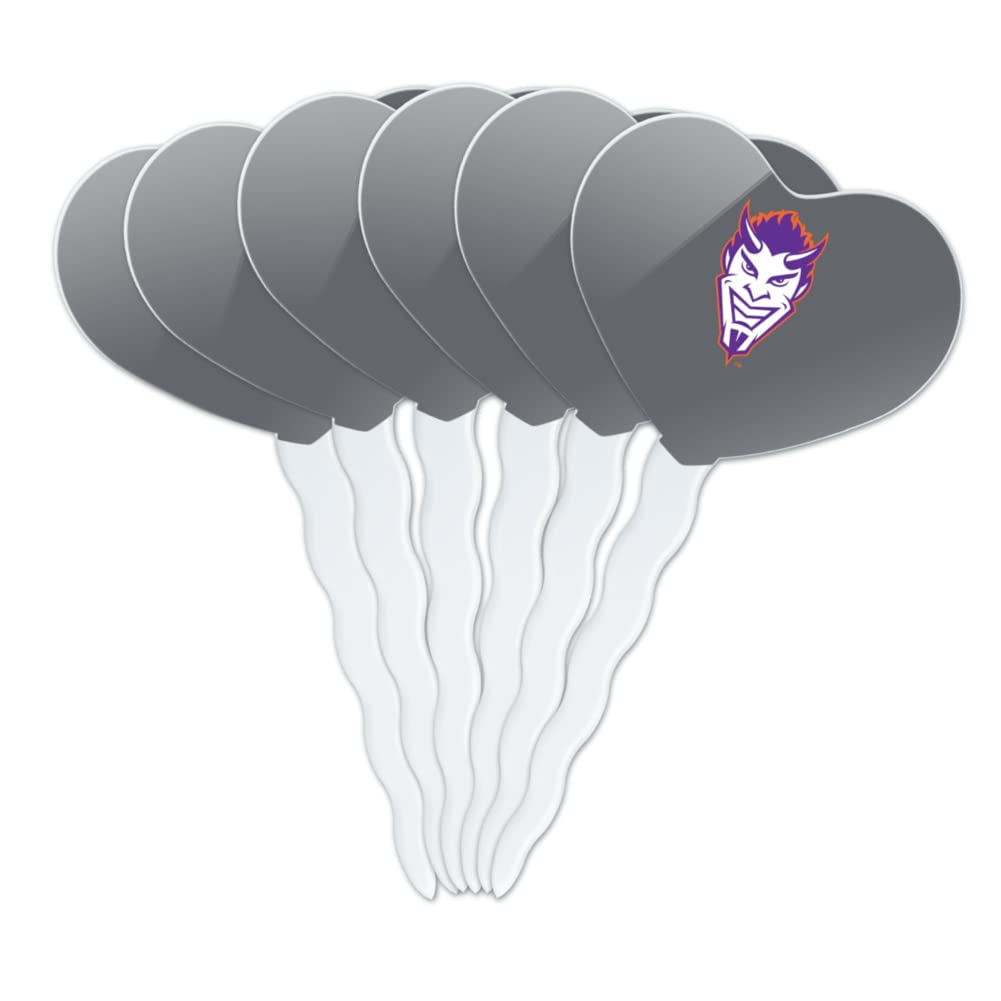 GRAPHICS & MORE Cupcake Picks Set of 6, Acrylic, Heart Design, One Size, Northwestern State University