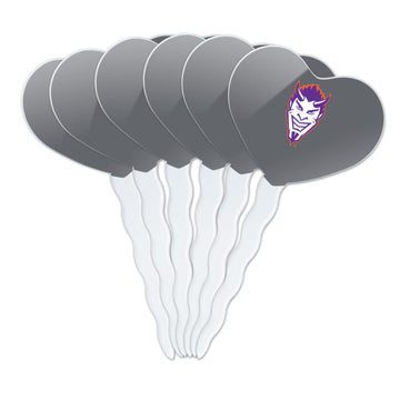 GRAPHICS & MORE Cupcake Picks Set of 6, Acrylic, Heart Design, One Size, Northwestern State University