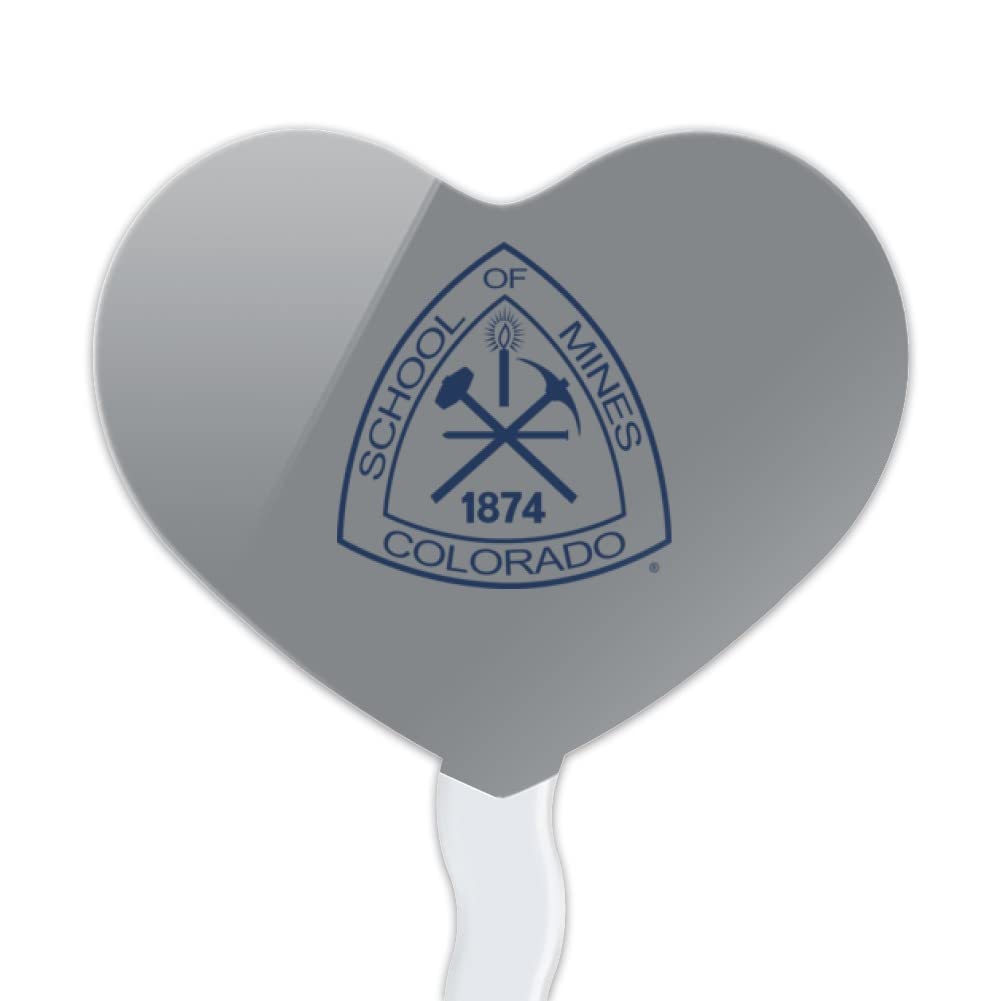 GRAPHICS & MORE Cupcake Toppers Set of 6, Acrylic, Heart Design, Colorado School of Mines, Model CUPCAKE.HEART.CLCCSM.Z007547