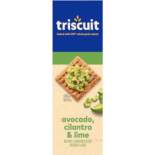 Triscuit Avocado, Cilantro & Lime Whole Grain Wheat Crackers, Lunch Snacks, Bulk Snack Crackers, 6 - 8.5 oz Boxes
