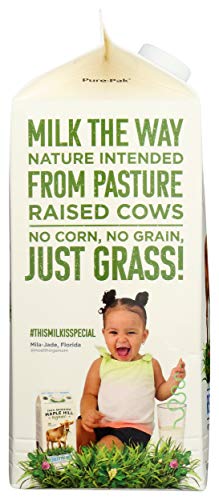 Maple Hill Creamery 100% Grass-Fed Organic 2% Milk - Ultra Pasteurized USDA Organic Reduced Fat Milk - 64 fl oz