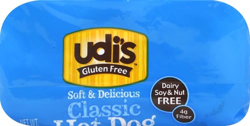 Udis Gluten Free Classic Hot Dog Buns, Frozen, 14.3 Ounce