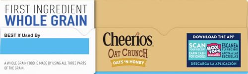Cheerios Oat Crunch Oats & Honey Oat Breakfast Cereal, Family Size, 24 oz