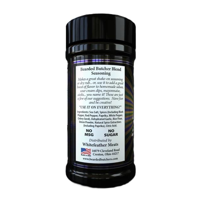 Bearded Butcher Blend Cajun Seasoning, 6 oz - Cajun Flavor with Medium Level Heat, Try it on Soup, Salad, Seafood, Chicken, Fish