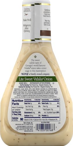 Kens Steak House Lite Dressing, Sweet Vidalia Onion, 16 Ounce