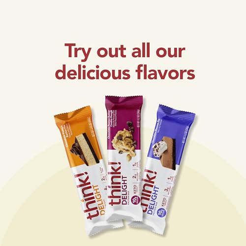 Think! Keto Protein Bars, Healthy Low Carb, Low Sugar, Gluten Free Snack With No Artifical Sweeteners, 4G Net Carbs & 10G Of Whey Protein - Chocolate Peanut Butter Pie (5 Count)