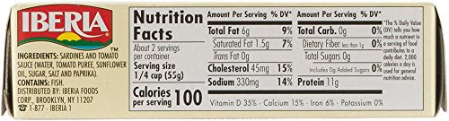 Iberia Skinless & Boneless Sardines In Tomato, 4.2 Ounce (Pack Of 12) Gluten Free, Non Gmo, Moist And Tender Low-Carb, Convenient Superfood