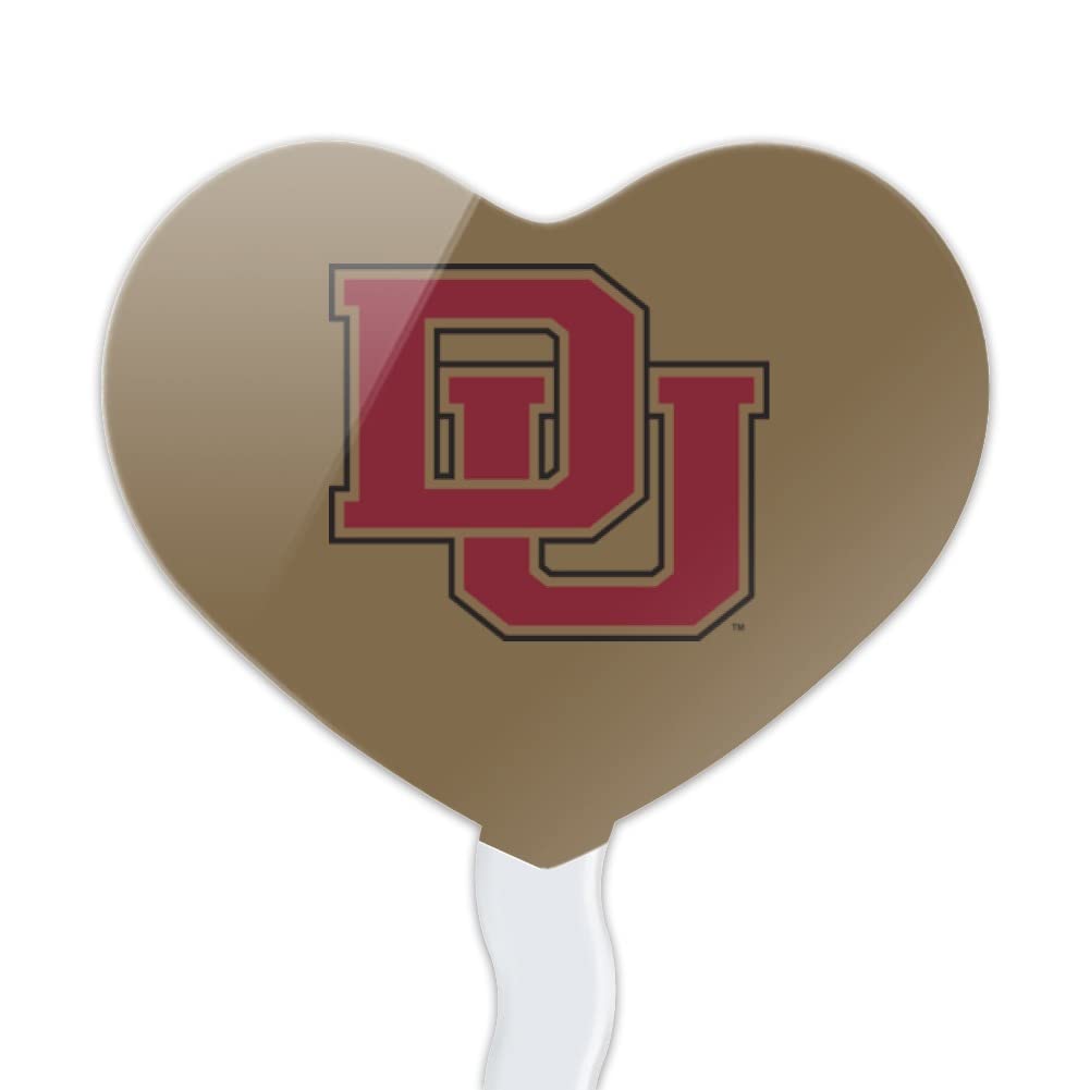 GRAPHICS & MORE Cupcake Picks Toppers Set of 6, Acrylic, University of Denver, Model CUPCAKE.HEART.CLCDEN.Z007933