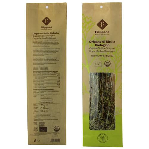 Organic Oregano Sprigs, 25 G (0.88 Oz), Picked Fresh, Italian Dried Whole Oregano Stems, Freshly Grown In The Mountains Of Sicil