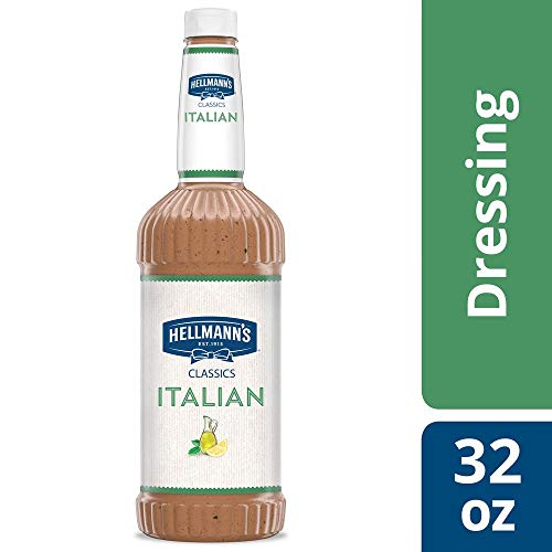 Hellmanns Classics Salad Dressing Salad Bar Bottles Italian 32 oz  Pack of 6