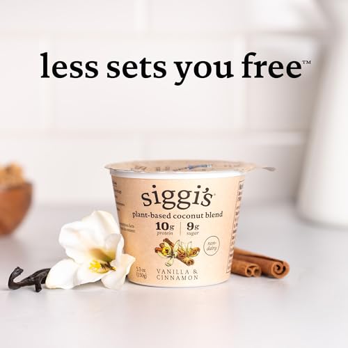 siggis Plant-Based Coconut Blend, Strawberry, 5.3 oz. Cup - Single Serving Dairy Free Snack, More Protein Than Sugar