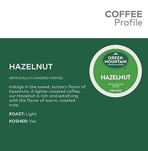 Green Mountain Coffee Hazelnut K-Cups, 24 Count Boxes, Pack of 2, Compatible with Keurig malt-inspired