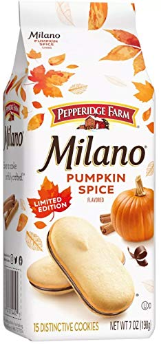 Pepperidge Farm Milano Cookies, Limited Edition Pumpkin Spice, 7oz Bag, Pack of 4