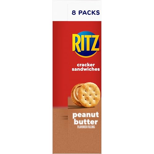 RITZ Peanut Butter Sandwich Crackers, 48 Snack Packs (6 Boxes, 6 Crackers Per Pack)