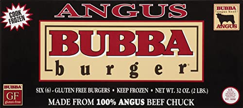 Bubba Burger Angus Beef Burgers - Six Gluten Free Burgers - Made From Only 100% Angus Beef Chuck - Never Any Trimmings Or Preser