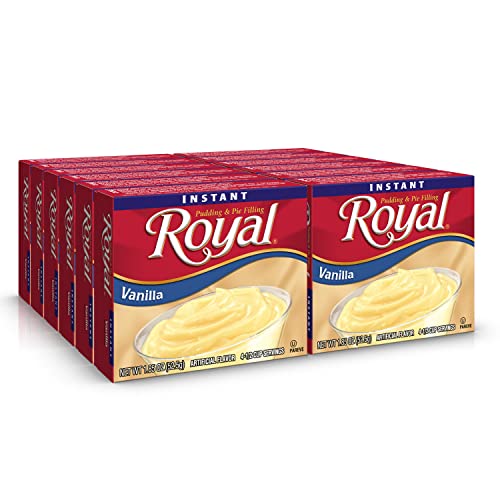 Royal Instant Pudding Dessert Mix, Vanilla, Fat Free (12 - 185 Ounce Boxes) (Pack Of 12)