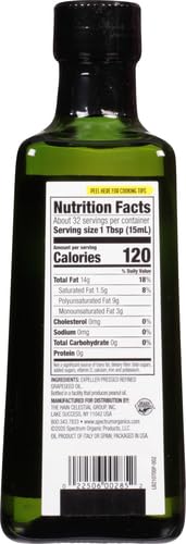 Spectrum Naturals Refined Grapeseed Oil, 16 oz.