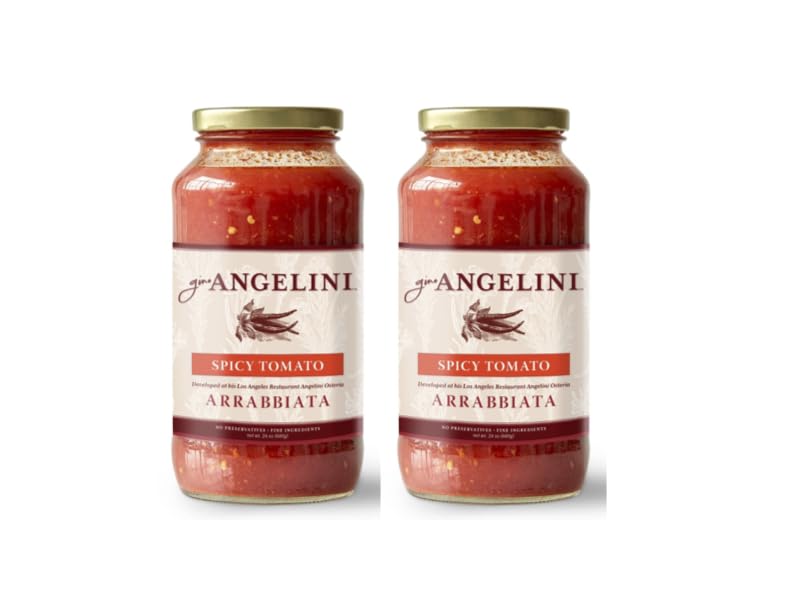 GINO ANGELINI Pasta Sauce - ARRABBIATA, Italian Tomatoes & Garlic, 24 Oz, Pack of 2