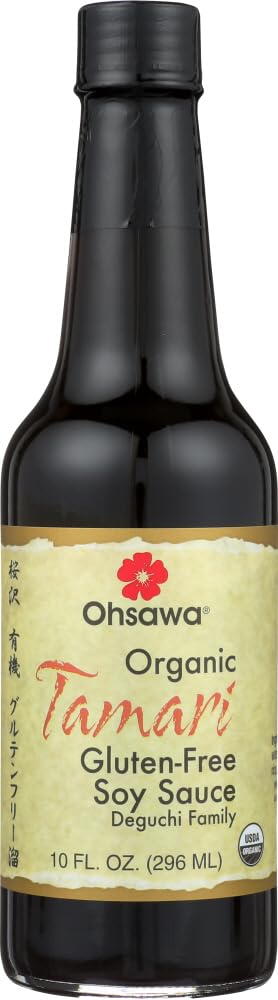 Ohsawa Organic Tamari, 100% Wheat-Free, Traditionally Brewed in Cedar Kegs for Extra Flavor - Japanese Soy Sauce, Low - Sodium, 