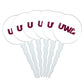 University of Wisconsin - La Crosse University Secondary Logo Cupcake Picks Toppers Decoration Set of 6