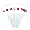 University of Wisconsin - La Crosse University Secondary Logo Cupcake Picks Toppers Decoration Set of 6