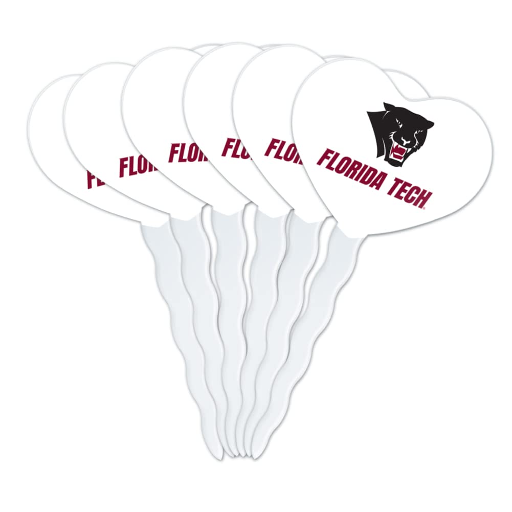 GRAPHICS & MORE Cupcake Picks Set of 6 - Acrylic Heart Love Toppers - Florida Institute of Technology