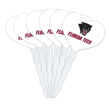 GRAPHICS & MORE Cupcake Picks Set of 6 - Acrylic Heart Love Toppers - Florida Institute of Technology
