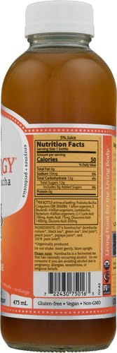 SYNERGY The Real Kombucha - Peach Paradise - 16 fl oz Bottle - Raw Probiotic Drink for Gut Health and Immune Support
