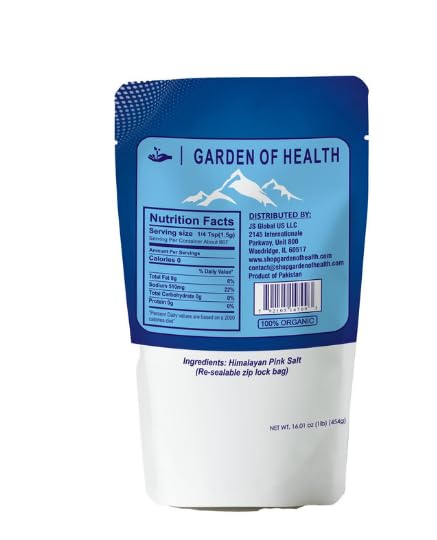 GARDEN OF HEALTH Himalayan Fine Pink Salt, 1 lb, Coarse Salts Pure and Nutrient-Rich, Pack of 1