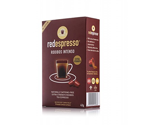 Red Espresso Intenso Rooibos Tea compact pieces, Compatible with Nespresso Machines, 10 Count