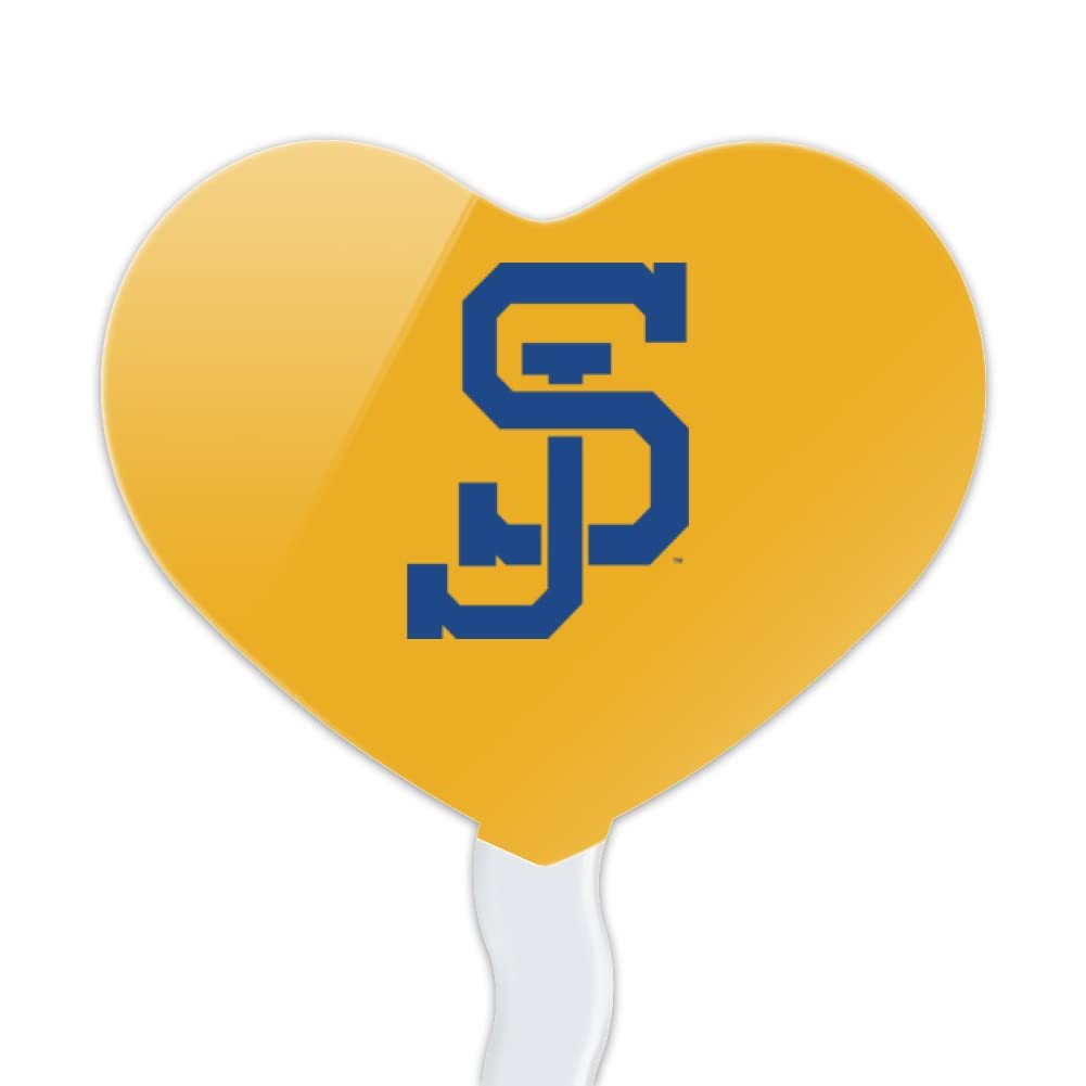 GRAPHICS & MORE Cupcake Toppers Set of 6, Acrylic, Heart Design, San Jose State University, One Size